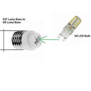 Verloopstuk E27 verloopt naar G9 led lamp fitting lampfitting