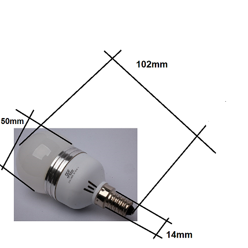 24Volt E14 LED Lamp dimmen G50-12smd odfled