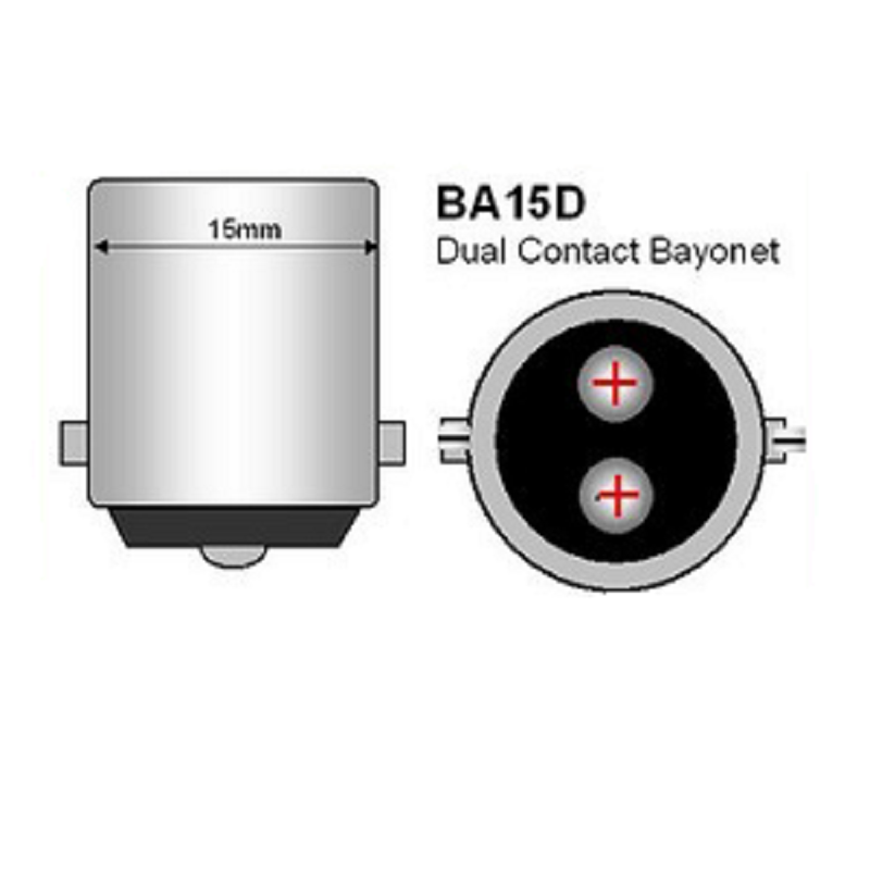 BA15D Bajonet led lamp 2 contacten plus plus