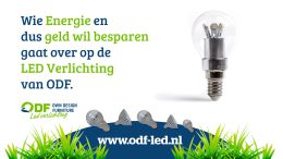 Met Duurzame led lampen van ODF wordt er direct Energie bespaart !